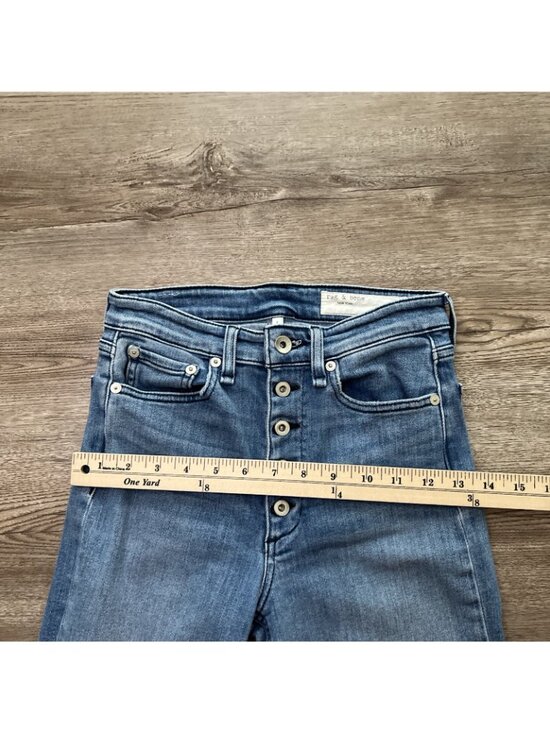 rag bone Nina High Rise Ankle Flare Jean Womens 25 Brighton Wash Button Front - Picture 10 of 16